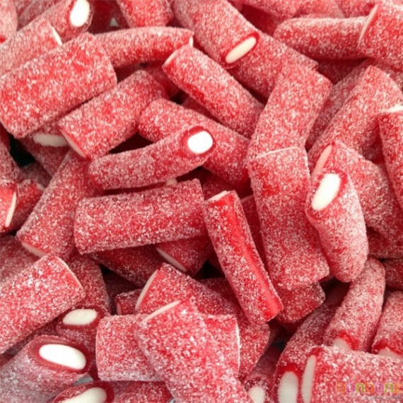 bonbons haribo fraise citrique rouge acidulé tube cylindre