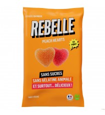 Bonbons coeurs à la pêche - sans sucre - 50 gr - bonbons Rebelle